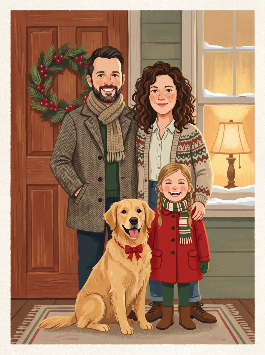 Vintage Christmas Card style example