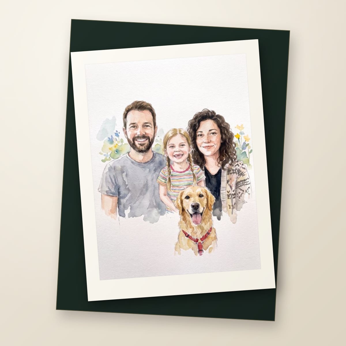 Fine art print with a family portrait